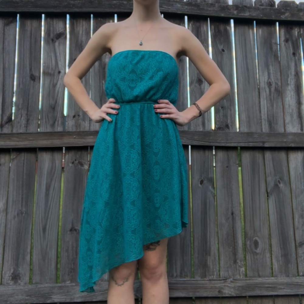 Y2K Asymmetrical Strapless Dress
